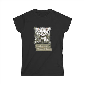 Blades of Grass Women's Softstyle Tee (OG Combat Kitty Cutie)